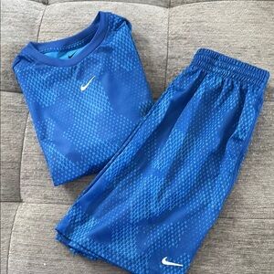 Nike Blue Boys' Dri-FIT Athletic Top & Shorts Set